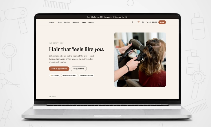 Aura &mdash; salon & spa demo for the Quartier WordPress theme
